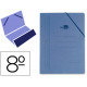Carpeta de gomas bolsa en cartón compacto de 740 grs/m². liderpapel, 8º, azul