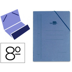 Carpeta de gomas bolsa en cartón compacto de 740 grs/m². liderpapel, 8º, azul