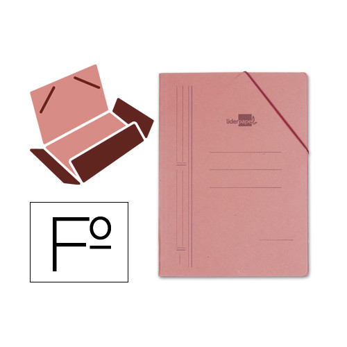 Carpeta de gomas con 3 solapas en cartón compacto de 740 grs/m². liderpapel, folio, cuero