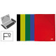 Carpeta de gomas con 3 solapas en cartón plastificado de 600 grs/m². liderpapel, folio, colores surtidos