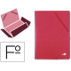 Carpeta de gomas con 3 solapas en cartón símil prespán de 425 grs/m². liderpapel, folio, rojo