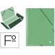 Carpeta de gomas con 3 solapas en cartón símil prespán de 425 grs/m². liderpapel, folio, verde