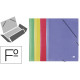 Carpeta de gomas con 3 solapas en cartón símil prespán de 425 grs/m². liderpapel, folio, colores surtidos, pack de 4 uds.