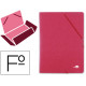 Carpeta de gomas con 3 solapas en cartón prespán de 880 grs/m². liderpapel, folio, rojo