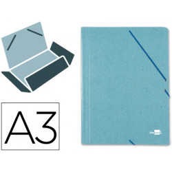 Carpeta de gomas con 3 solapas en cartón prespán de 880 grs/m². liderpapel, din a3, verde