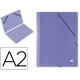 Carpeta de gomas gran formato en cartón compacto gofrado de 1.520 grs/m². liderpapel, din a2, azul