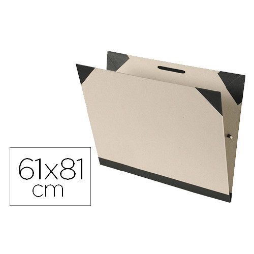 Carpeta de gomas sencilla en cartón kraft canson brut en formato 61x81 cm. color kraft claro.
