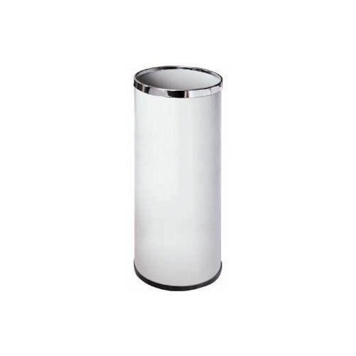 Paragüero metálico con aro cromado sie 301, Ø 21,5x50 cm. 20 litros. blanco