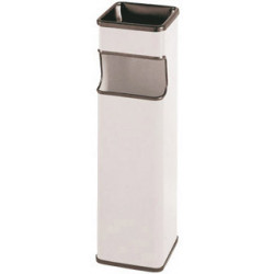 Cenicero - papelera Sie 403 cuadrada de 24 litros de capacidad en color blanco.