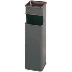 Cenicero - papelera Sie 403 cuadrada de 24 litros de capacidad en color gris metálizado..