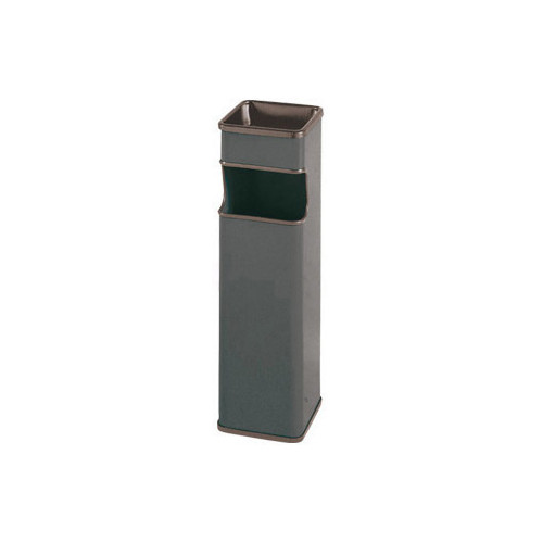 Cenicero - papelera Sie 403 cuadrada de 24 litros de capacidad en color gris metálizado..