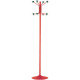 Perchero de pie metálico sie 606, 8 colgadores cromados, Ø 36x177 cm. rojo