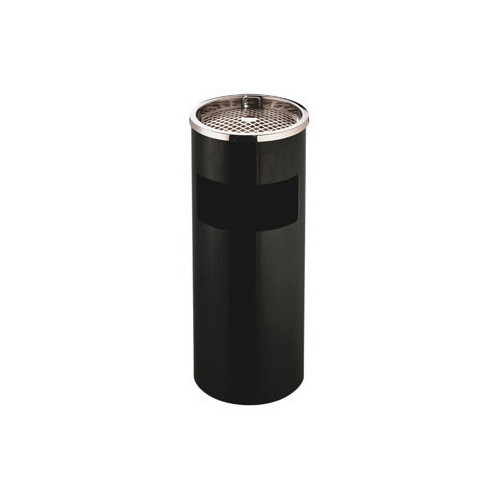 Cenicero - papelera metálico q-connect de Ø 25x61,5 cm. 12 litros. color negro.