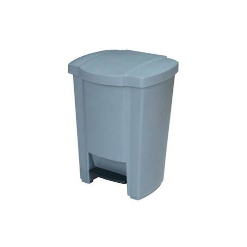 Contenedor de plástico con tapa y pedal q-connect de 25x44x32,5 cm. 18 litros. color gris.