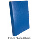 Carpeta de proyectos con gomas en cartón gofrado liderpapel en formato folio, lomo 30 mm. color azul.