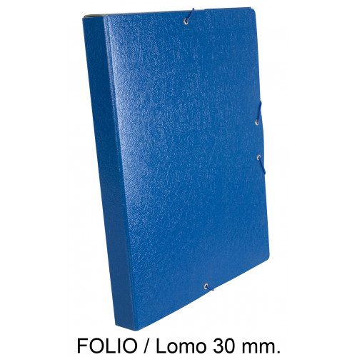 Carpeta de proyectos con gomas en cartón gofrado liderpapel, folio, lomo 30 mm. azul