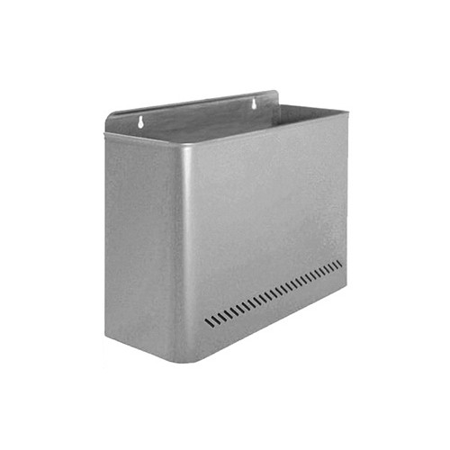 Papelera metálica de pared con perforado inferior sie 99, 32,5x12,5x28,5 cm. 11 litros. plata