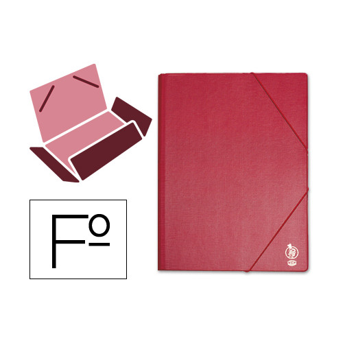 Carpeta de gomas con 3 solapas en cartón forrado de pvc liderpapel, folio, corinto
