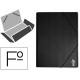 Carpeta de gomas con 3 solapas en carton forrado de pvc liderpapel, folio, negro
