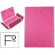 Carpeta de gomas con 3 solapas en cartón forrado de pvc liderpapel, folio, fucsia