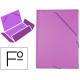 Carpeta de gomas con 3 solapas en cartón forrado de pvc liderpapel, folio, lila