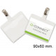 Identificador personal en pvc con pinza metálica y apertura superior q-connect, 90x60 mm.