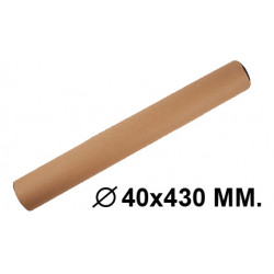 Tubo portadocumentos en cartón con tapas de plástico q-connect en formato Ø 40x430 mm. color marrón.