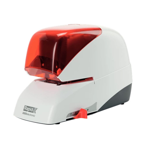 Grapadora eléctrica rapid 5050e flatclinch, plata/naranja