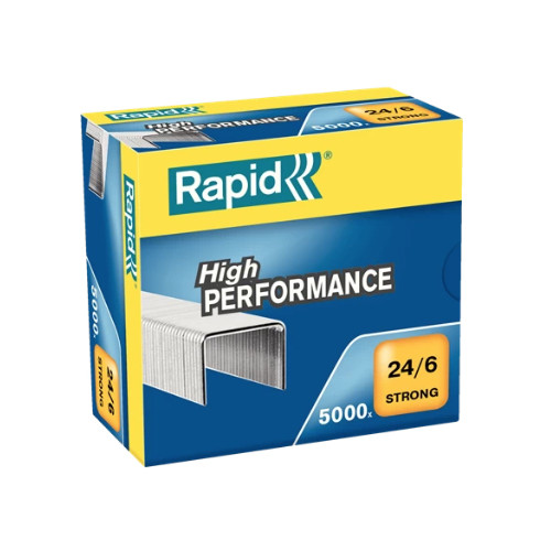 Grapas rapid 24 strong galvanizadas 24/6, caja de 5.000 uds.