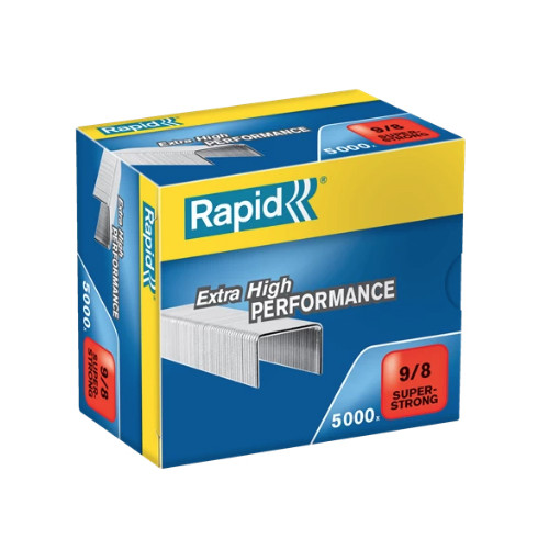 Grapas rapid 9 super strong galvanizadas 9/8, caja de 5.000 uds.