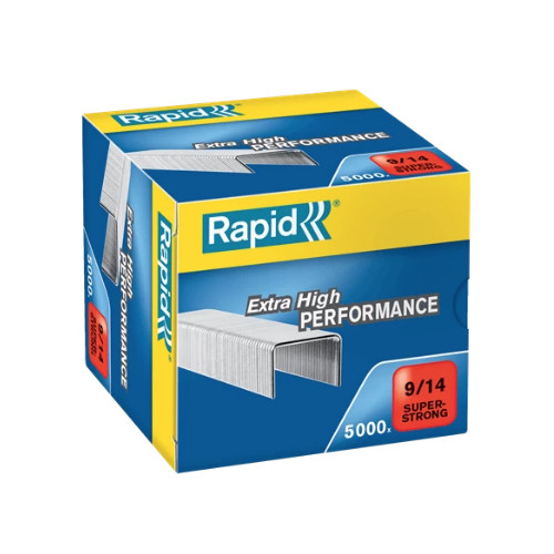 Grapas rapid 9 super strong galvanizadas 9/14, caja de 5.000 uds.