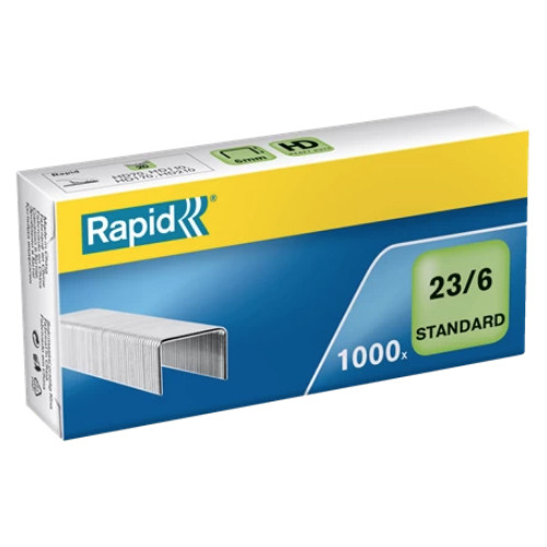 Grapas rapid 23 standard galvanizadas 23/6, caja de 1.000 uds.