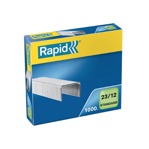 Grapas rapid 23 standard galvanizadas 23/12, caja de 1.000 uds.