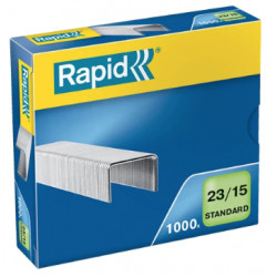 Grapas rapid 23 standard galvanizadas 23/15, caja de 1.000 uds.
