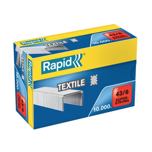 Grapas rapid 43 textil super strong galvanizadas 43/6, caja de 10.000 uds.
