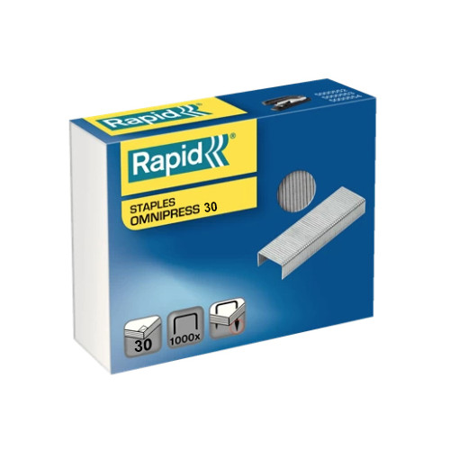 Grapas rapid omnipress 30 galvanizadas, caja de 1.000 uds.