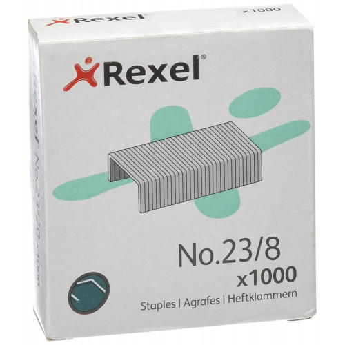 Grapas rexel 23 galvanizadas 23/8, caja de 1.000 uds.