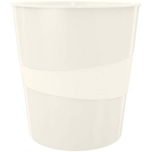 Papelera de polipropileno leitz wow en color blanco perla.