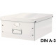 Caja de almacenaje leitz click & store wow en formato din a-3, color blanco.