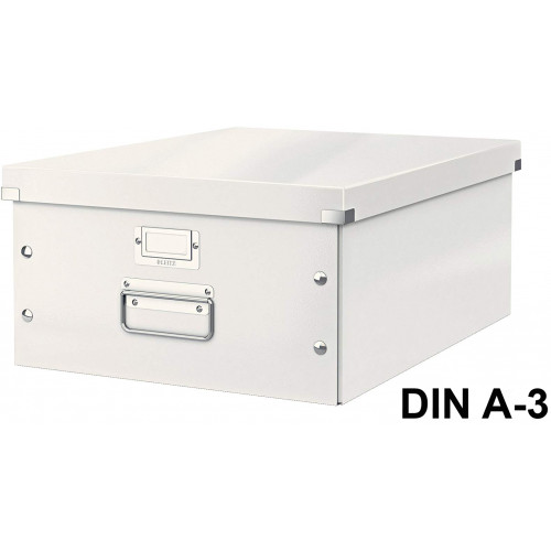 Caja de archivo universal leitz click & store wow, grande, blanco