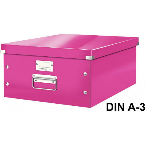 Caja de archivo universal leitz click & store wow, grande, fucsia