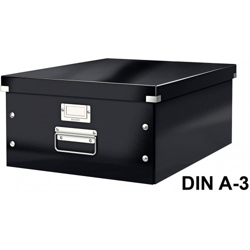 Caja de archivo universal leitz click & store wow, grande, negro