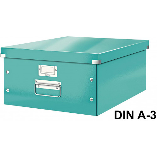 Caja de archivo universal leitz click & store wow, grande, turquesa