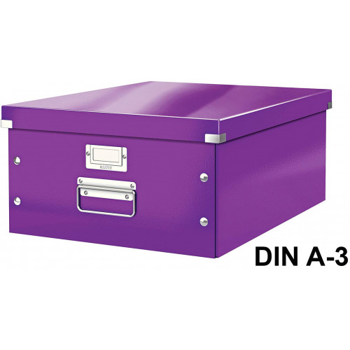 Caja de archivo universal leitz click & store wow, grande, violeta