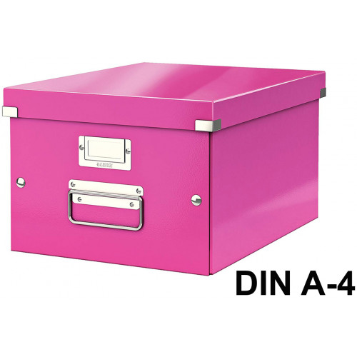 Caja de archivo universal leitz click & store wow, mediana, fucsia