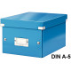 Caja de almacenaje leitz click & store wow en formato din a-5, color azul.