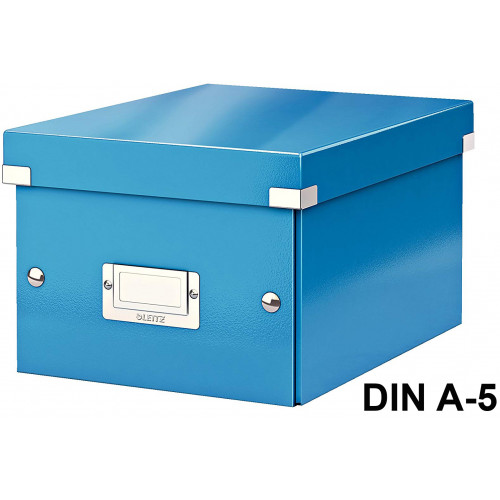 Caja de almacenaje leitz click & store wow en formato din a-5, color azul.