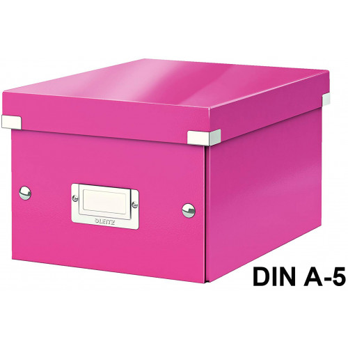 Caja de almacenaje leitz click & store wow en formato din a-5, color fucsia.