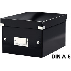 Caja de almacenaje leitz click & store wow en formato din a-5, color negro.