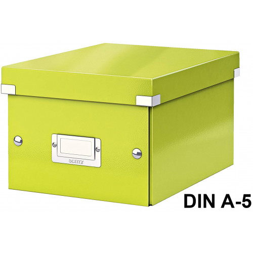 Caja de archivo universal leitz click & store wow, pequeña, verde